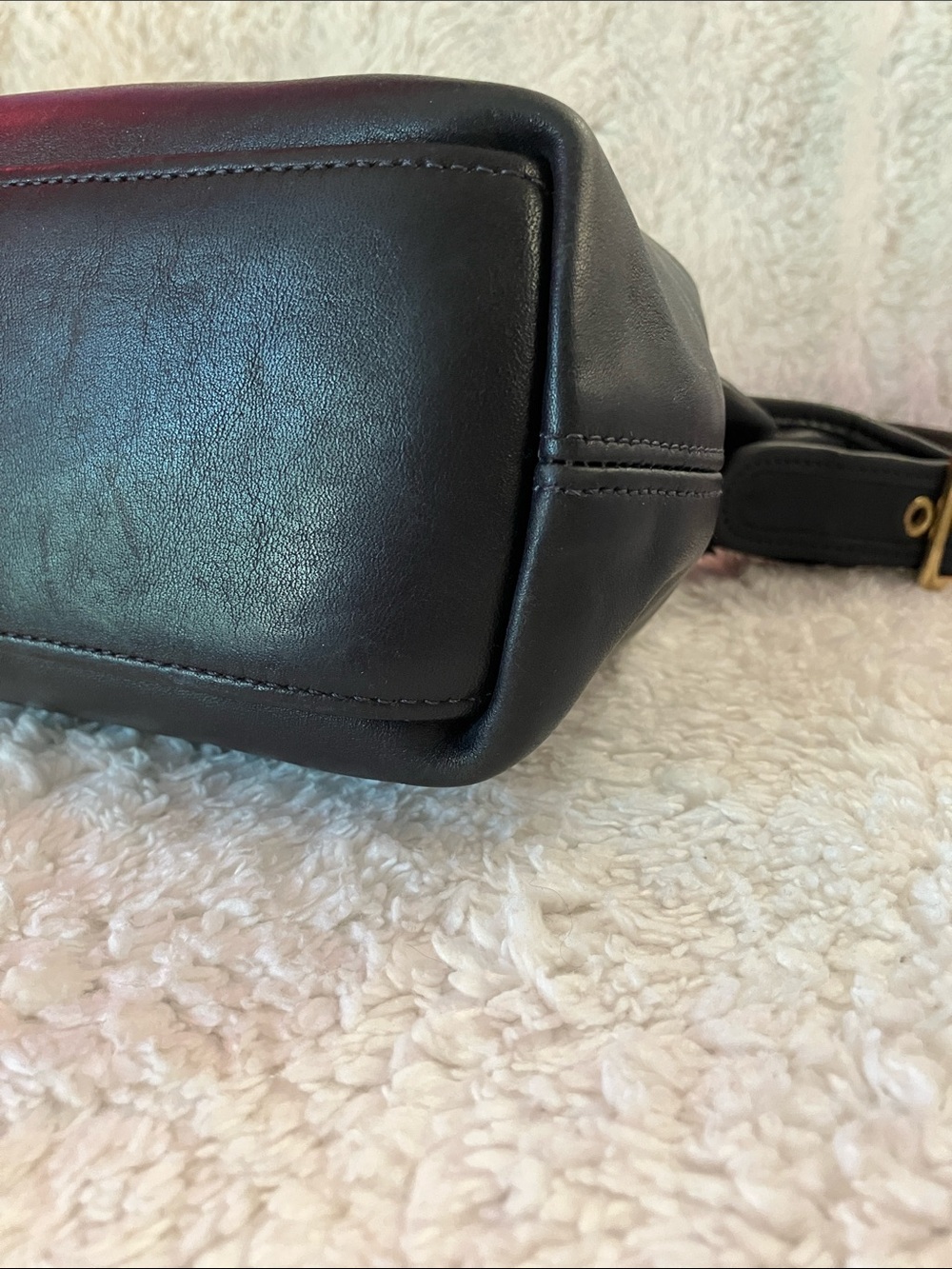 Navy Blue Vintage Coach 9059 Legacy Small Hobo Leather USA Made January 2002 - Picture 7 of 16